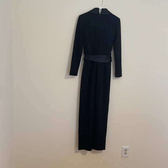 Eliza J long sleeve Tuxedo grown women maxi black dress size 4 NWOT - Picture 5 of 10